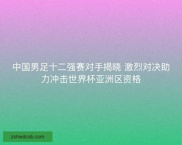 中国男足十二强赛对手揭晓 激烈对决助力冲击世界杯亚洲区资格