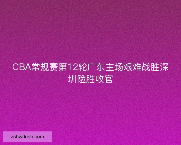 CBA常规赛第12轮广东主场艰难战胜深圳险胜收官